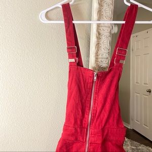 Forever 21 red zippered overalls